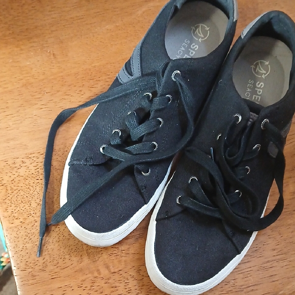 Sperry Shoes - Sperry Black Canvas Sneakers